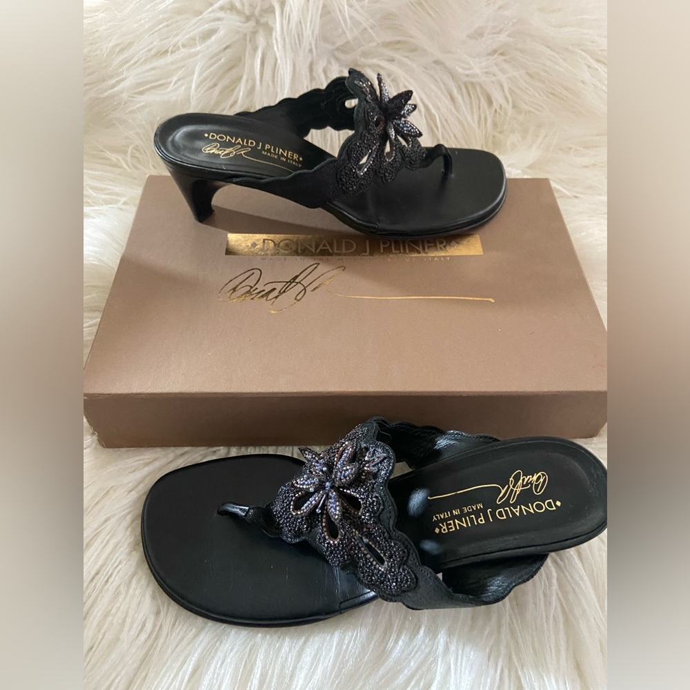 Donald J. Pliner Black Heeled Sandals